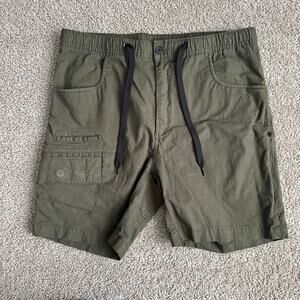 BYLT Premium Basics Men’s Utility Cargo Ripstop Dark Olive Shorts Size Medium